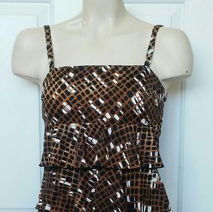 A Shore Fit Women's Ruffled Layered Tankini Top